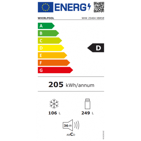 WHIRLPOOL WHK 25404 XBR5E Ψυγειοκαταψύκτης 203.5cm Μαύρο WHIRLPOOL WHK 25404 XBR5E Ψυγειοκαταψύκτης 203.5cm Μαύρο